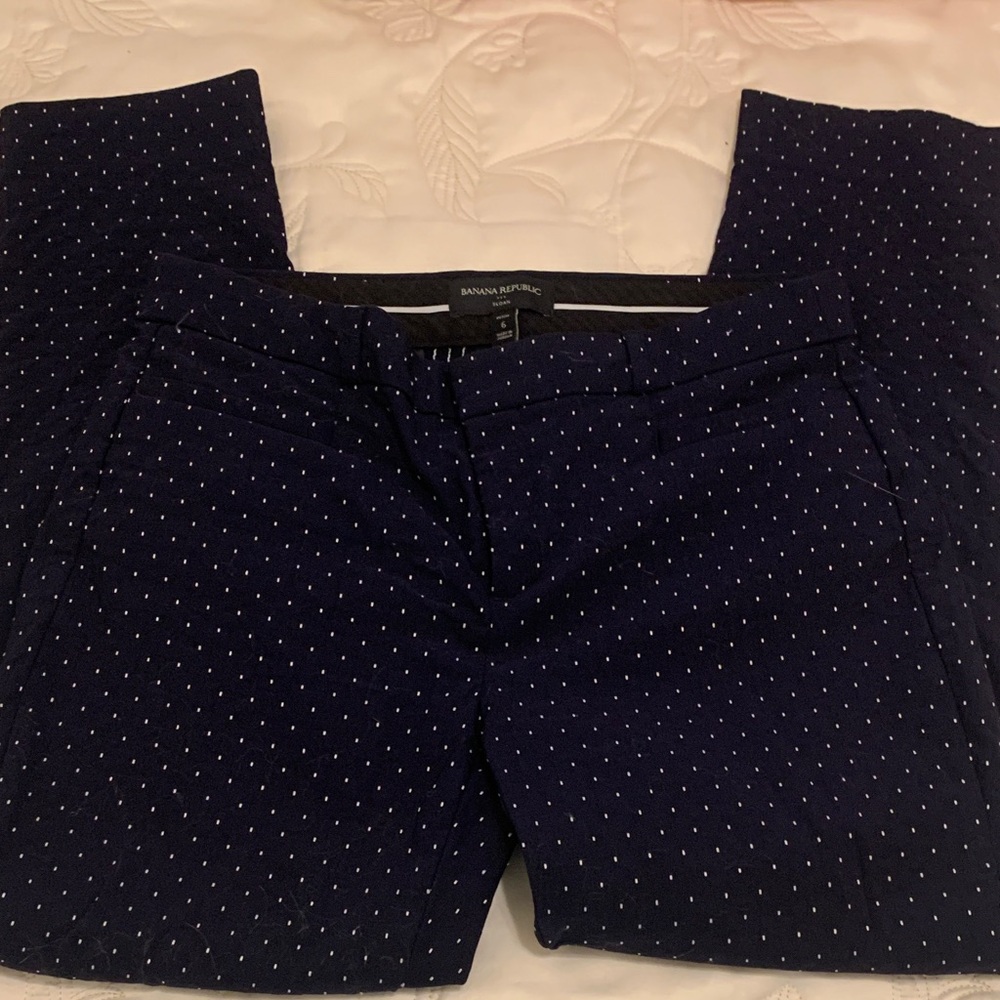Banana Republic Factory Sloan Dark Blue Patterned Trousers